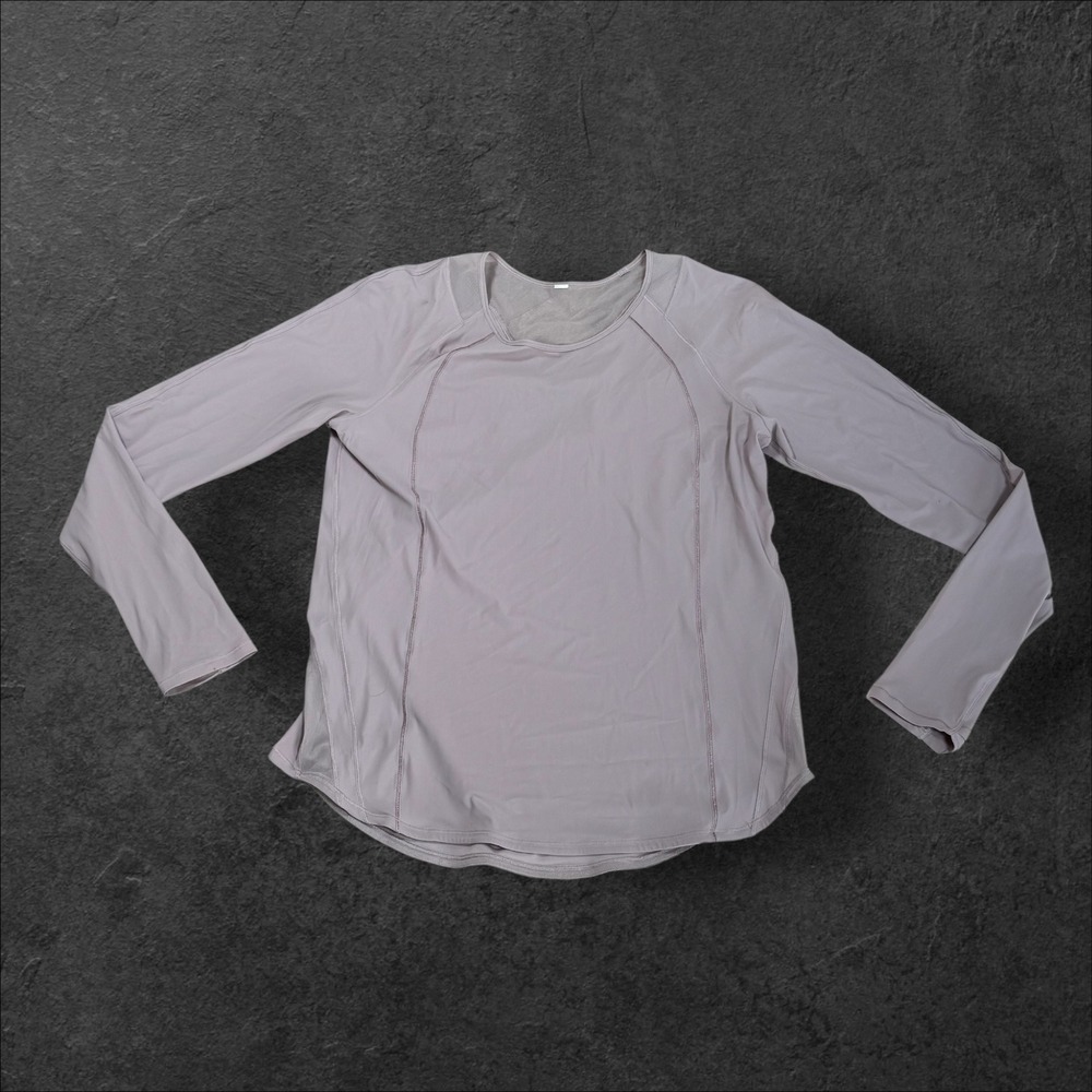 Lululemon Sculpt Long Sleeve Athletic Top Purple Mesh Back Yoga Women Size M